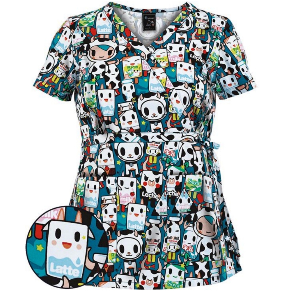 Toki Doki by Koi moofia scrub top milk photos. Size XS